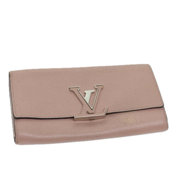 LOUIS VUITTON Capusine Long Wallet Leather Pink M61250 LV Auth bs12930