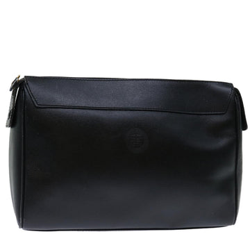 GIVENCHY Clutch Bag Leather Black Auth bs12942