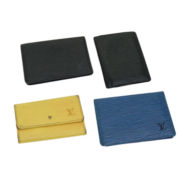 LOUIS VUITTON Epi Key Case Card Case 4Set Black Blue yellow LV Auth bs12975