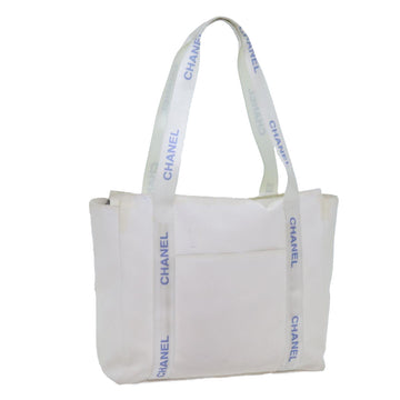 CHANEL Tote Bag PVC White CC Auth bs13602