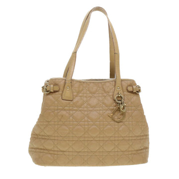 CHRISTIAN DIOR Lady Dior Canage Tote Bag Coated Canvas Beige Auth bs5870
