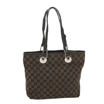 GUCCI GG Canvas Tote Bag Brown 285585 Auth bs9255