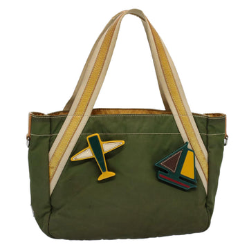 PRADA Tote Bag Nylon Green Auth bs9351