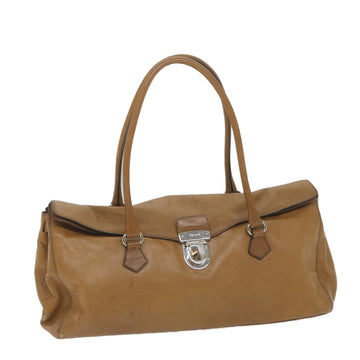 PRADA Shoulder Bag Leather Brown Auth ep2259