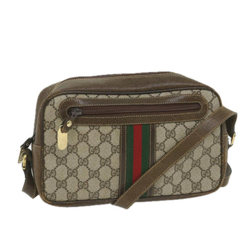 GUCCI GG Supreme Web Sherry Line Shoulder Bag Red Beige Green Auth ep2271