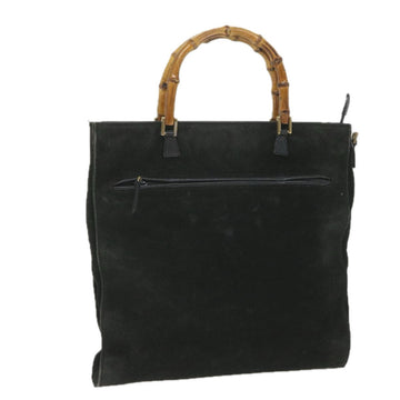 GUCCI Bamboo Tote Bag Suede Black 001 1095 1878 Auth ep2327