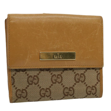 GUCCI GG Canvas Wallet Beige 035 1502 2151 Auth ep2459