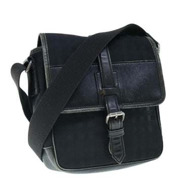 BURBERRY Shoulder Bag Canvas Leather Black Auth ep2582