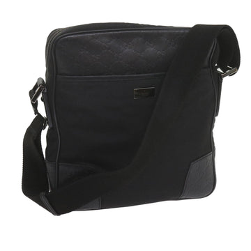 GUCCI Shoulder Bag Nylon Leather Black 162783 Auth ep2588