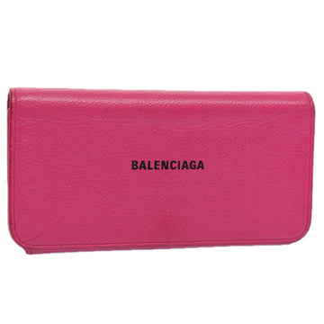 BALENCIAGA Long Wallet Leather Pink 594289 Auth ep2776