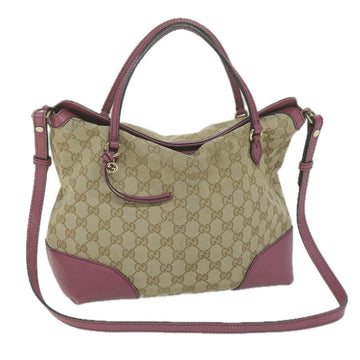 GUCCI GG Canvas Hand Bag 2way Beige 353120 Auth ep3011