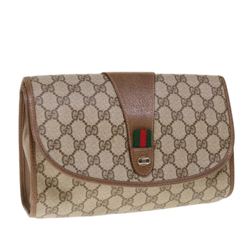 GUCCI GG Supreme Web Sherry Line Clutch Bag Beige Red 89 01 030 Auth ep3070