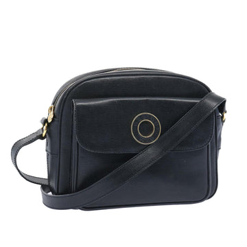 CELINE Shoulder Bag Leather Black Auth ep3112