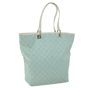 GUCCI GG Canvas Tote Bag Light Blue 002 1098 Auth ep3162