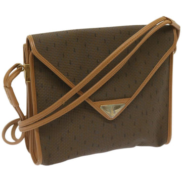 SAINT LAURENT Shoulder Bag Canvas Leather Beige Auth ep3360