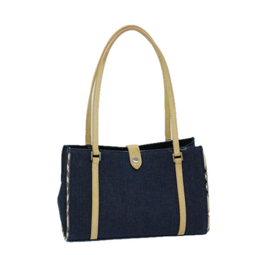 BURBERRY Blue Label Hand Bag Canvas Navy Auth ep3769