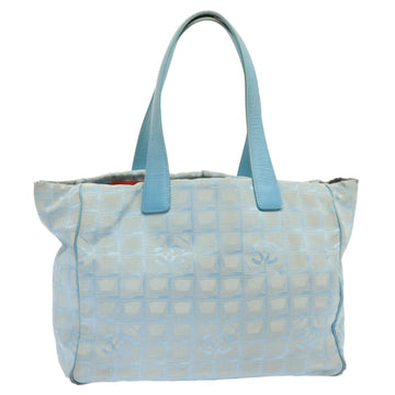 CHANEL New Travel Line Hand Bag Nylon Blue CC Auth ep4016