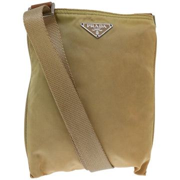 PRADA Shoulder Bag Nylon Beige Auth fm3208