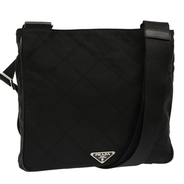 PRADA Quilted Shoulder Bag Nylon Black Auth fm3367