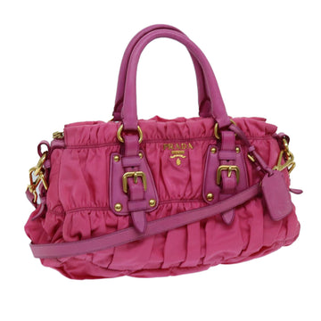 PRADA Hand Bag Nylon 2way Pink Auth hk1210