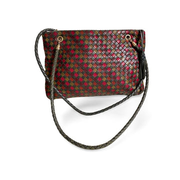 BOTTEGA VENETA Vintage multicolor intrecciato woven leather shoulder bag