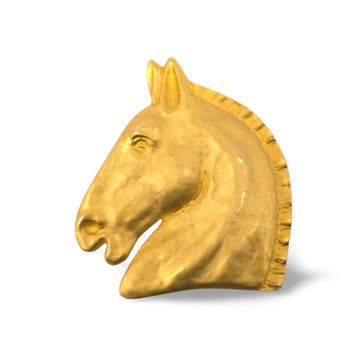 HERMES Vintage gold tone horse brooch