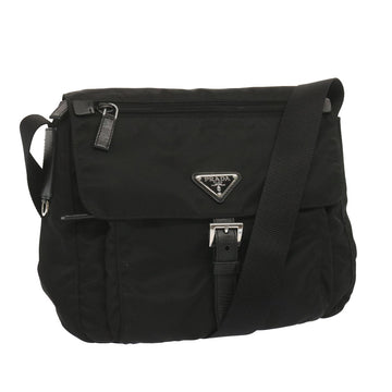 PRADA Shoulder Bag Nylon Black Auth ki4138