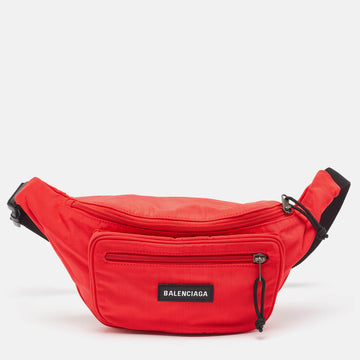 BALENCIAGA Red/Black Nylon Explorer Belt Bag
