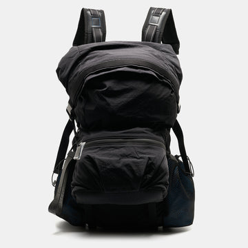 BOTTEGA VENETA Black/Blue Nylon Paper Touch Backpack