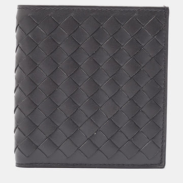 BOTTEGA VENETA Dark Grey Intrecciato Leather Bifold Wallet