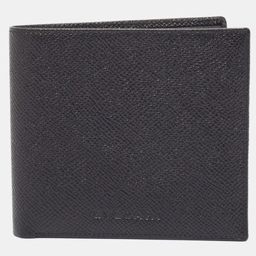 BVLGARI Black Grained Leather Bifold Wallet