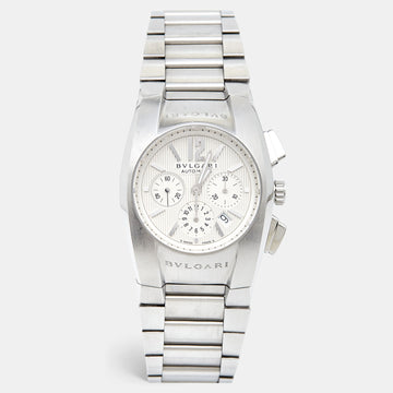 BVLGARI Silver Stainless Steel Ergon EG 35 S CH Men's Wristwatch 35 mm