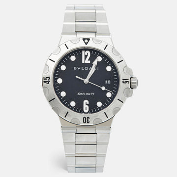BVLGARI Black Stainless Steel Diagono Scuba 102323 Men's Wristwatch 41 mm