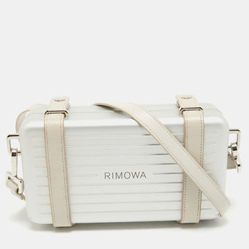 DIOR x Rimowa Off White/Grey Aluminum and Leather Personal Clutch Bag