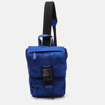 FENDI Blue/Black Nylon Small ness Sling Backpack