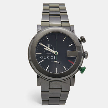 GUCCI Black PVD Coated Stainless Steel G-Chrono YA101331 Men's Wristwatch 44 mm