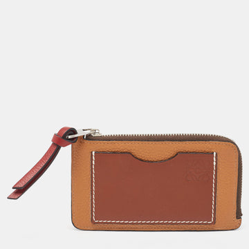 LOEWE Brown Leather Coin Card Holder