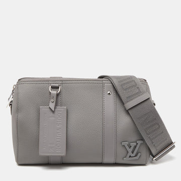 LOUIS VUITTON Grey Leather City Keepall Bag