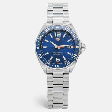 TAG HEUER Blue Stainless Steel Formula 1 WAZ1010.BA0842 Men's Wristwatch 43 mm