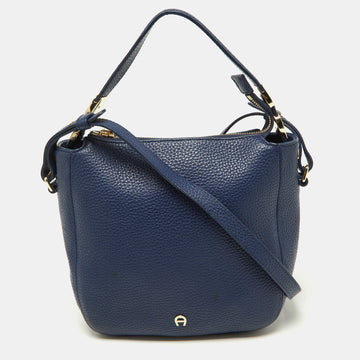 AIGNER Blue Leather Crossbody Bag
