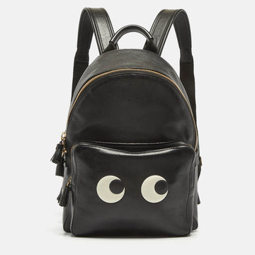 ANYA HINDMARCH Black Leather Mini Eyes Backpack