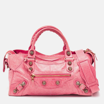 BALENCIAGA Pink Leather GGH Part Time Tote