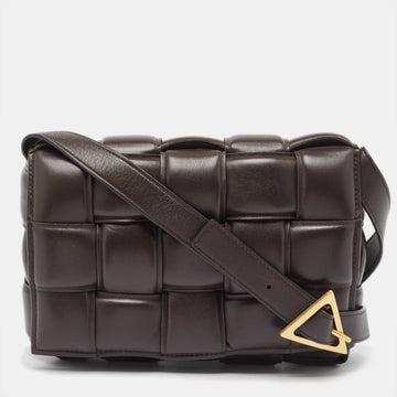BOTTEGA VENETA Dark Brown Padded Leather Cassette Shoulder Bag
