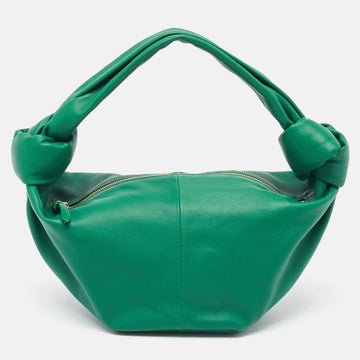 BOTTEGA VENETA Dark Green Leather Double Knot Bag