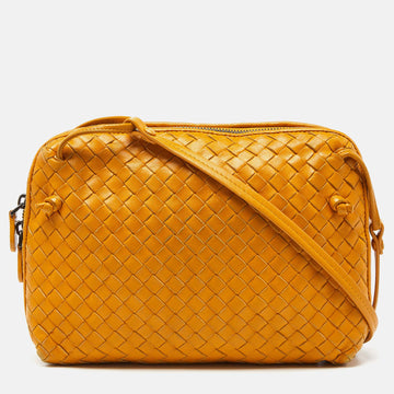 BOTTEGA VENETA Yellow Intrecciato Leather Nodini Crossbody Bag