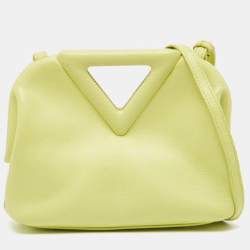 BOTTEGA VENETA Light Green Leather Small Point Shoulder Bag