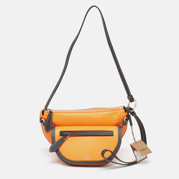 BURBERRY Orange/Black Leather Mini Double Olympia Bag