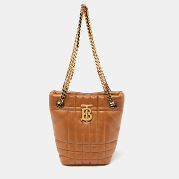 BURBERRY Brown Leather Micro Lola Shoulder Bag