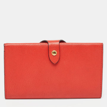 BURBERRY Red Leather Harlow Continental Wallet