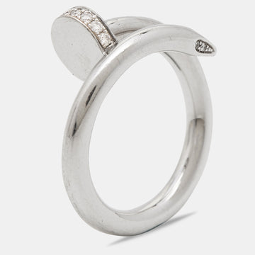 CARTIER Juste Un Clou Diamond 18k White Gold Ring Size 50